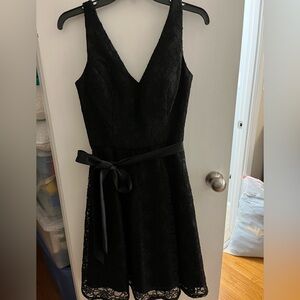 MARINA Black Lace Midi Dress - size 8 - NWT